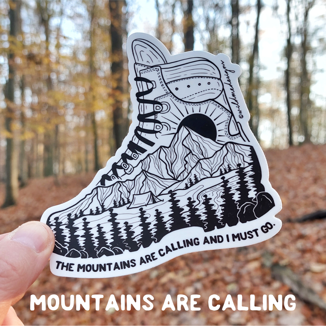 MOUNTAINS ARE CALLING Vinyl Sticker